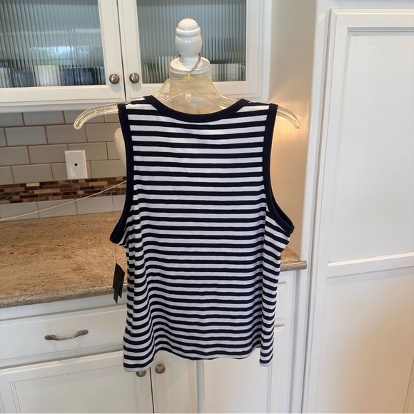 Cynthia Rowley Striped Blue & White Sleeveless Top NWT Size XL Tank Top - Picture 3 of 6